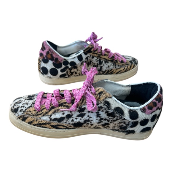 P448 Animal Print Sneakers with Vibrant Pink Laces - Picture 5 of 9